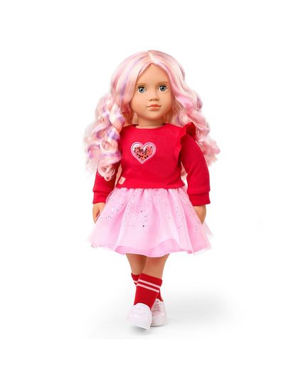 DOLL WITH PINK & PURPLE COLOURED HAIR - CORALIE