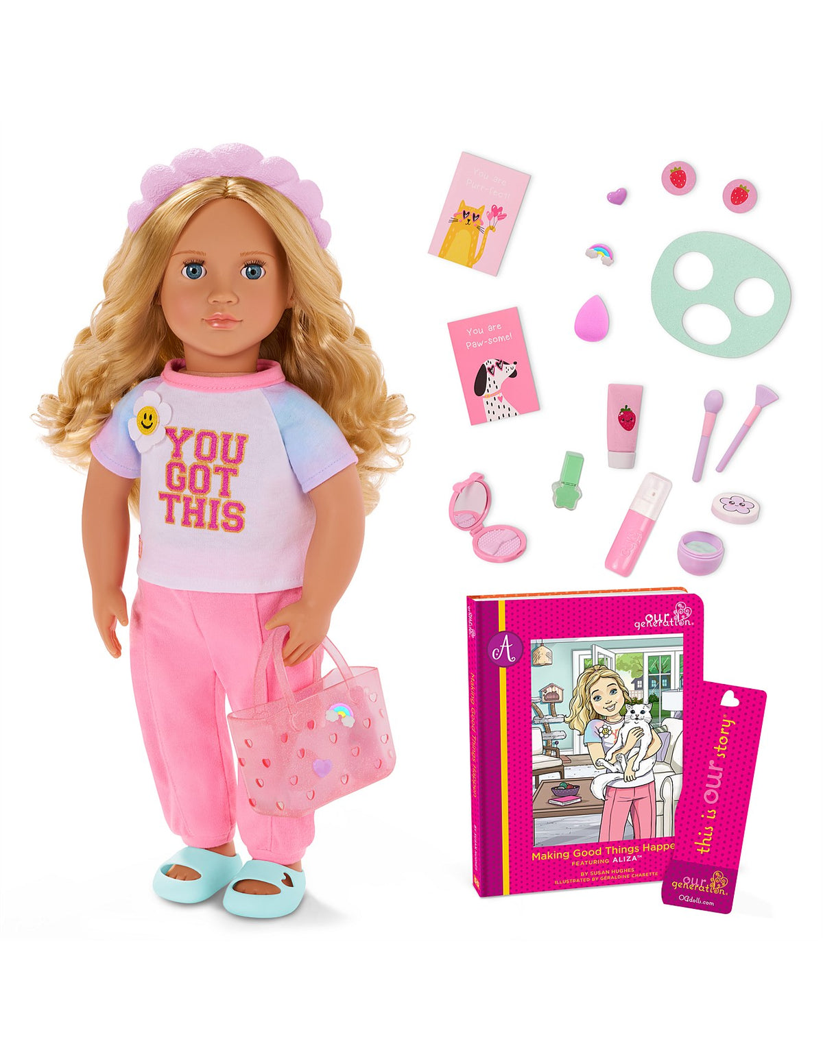 SELF-CARE BEAUTY DOLL WITH BOOK & ACCERRORIES - ALIZA