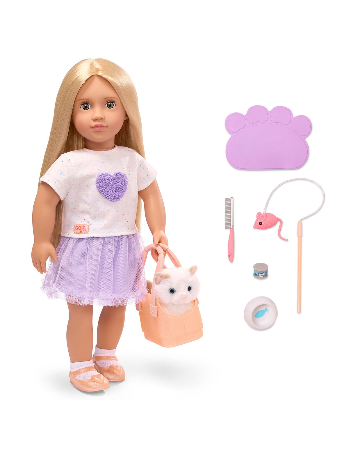 DOLL WITH KITTEN IN CARRIER & ACCESSORIES - BEATRICE & BITSY
