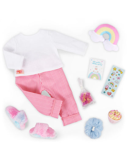DELUXE PAJAMA OUTFIT WITH RAINBOW PILLOW