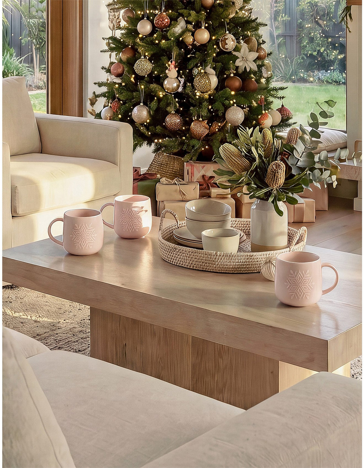 9CM 9cm Sugarplum Pink Snowflake Mug