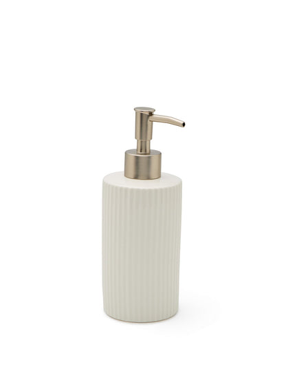 Cremorne White Fluted Ceramic Lotion Dispenser