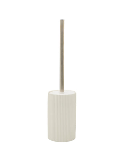 Cremorne White Fluted Ceramic Toilet Brush Holder