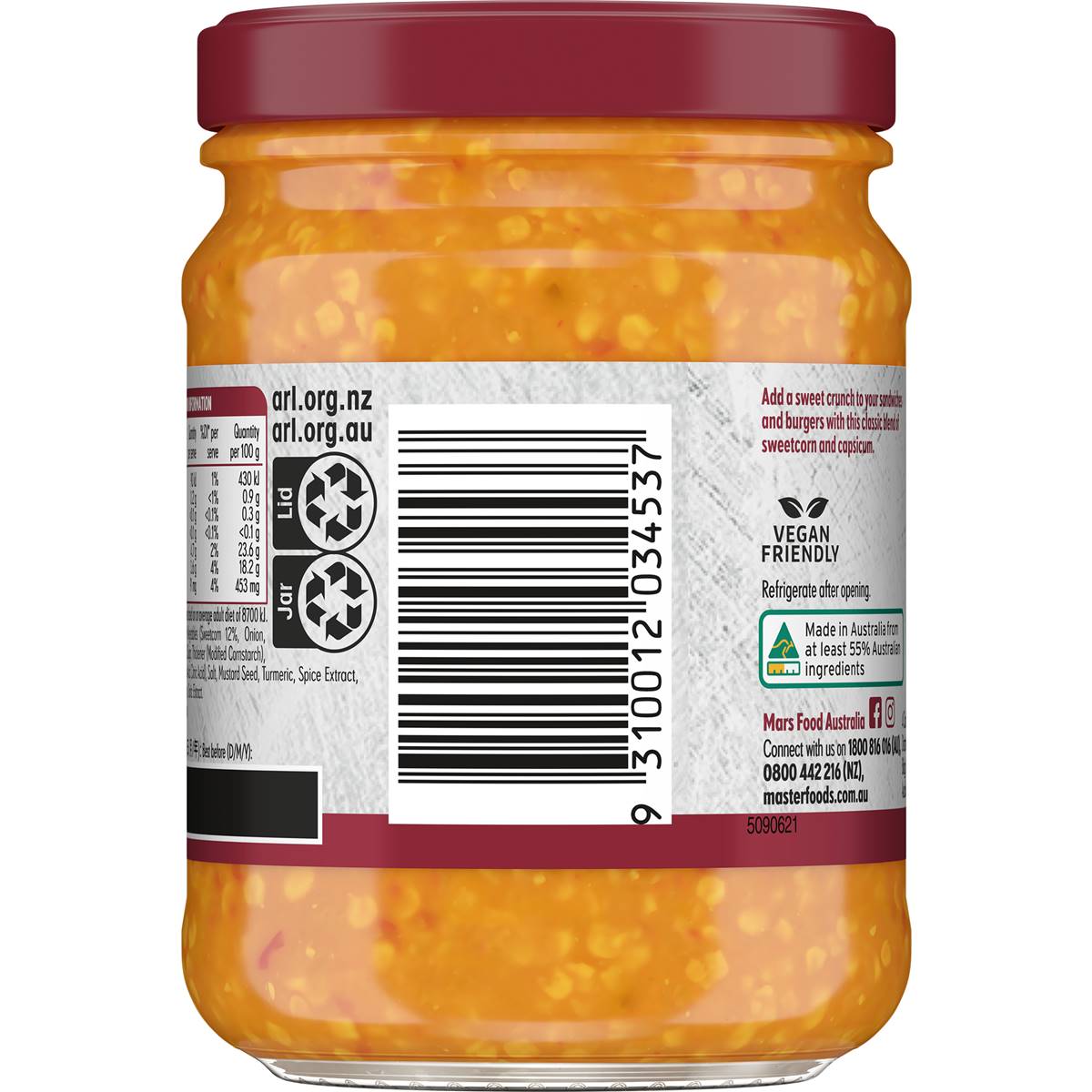 MasterFoods Classic Corn Relish 250g