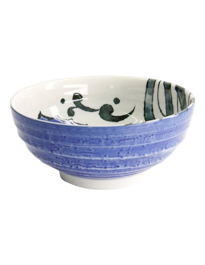 Seafood Snapper Ramen Bowl 18.5x8cm in Blue