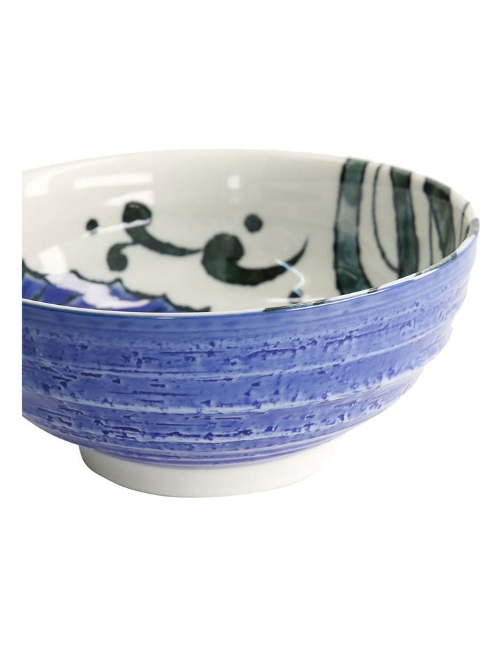 Seafood Snapper Ramen Bowl 18.5x8cm in Blue
