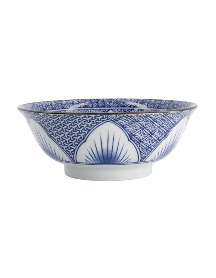 Lily Flower Ramen Bowl 20.5x8cm in Blue