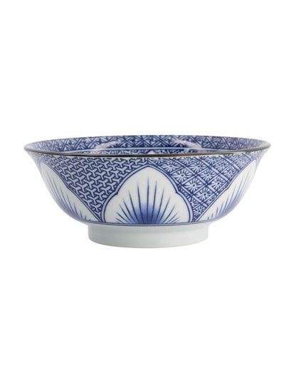 Lily Flower Ramen Bowl 20.5x8cm in Blue