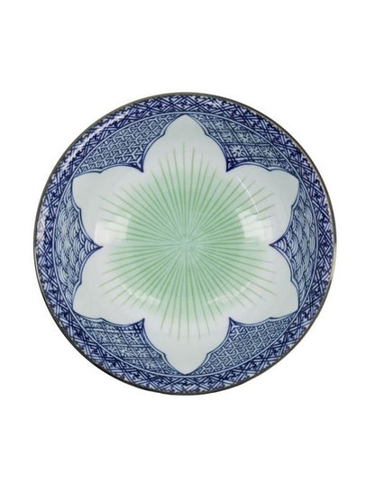 Lily Flower Ramen Bowl 20.5x8cm in Blue