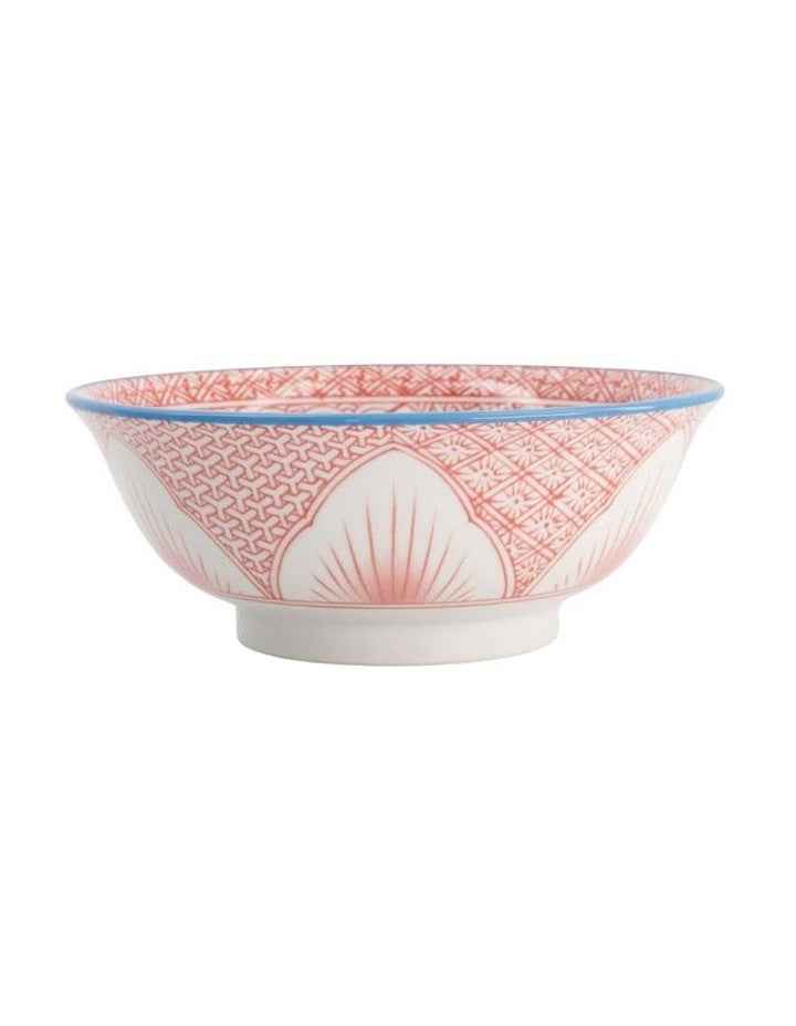 Lily Flower Ramen Bowl 20.5x8cm in Red