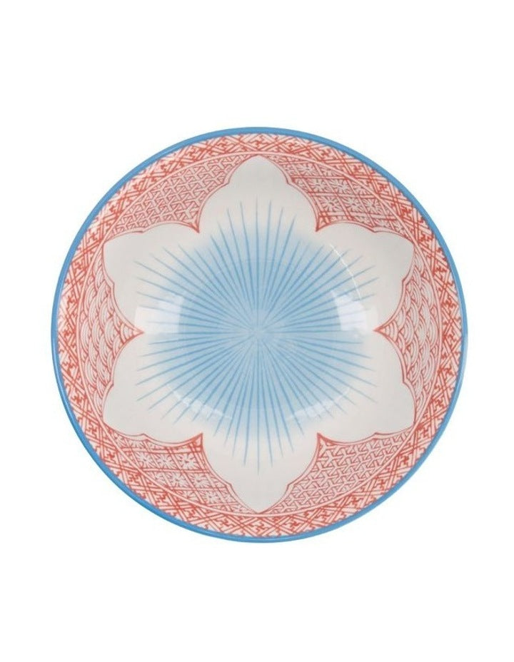 Lily Flower Ramen Bowl 20.5x8cm in Red