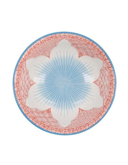 Lily Flower Ramen Bowl 20.5x8cm in Red