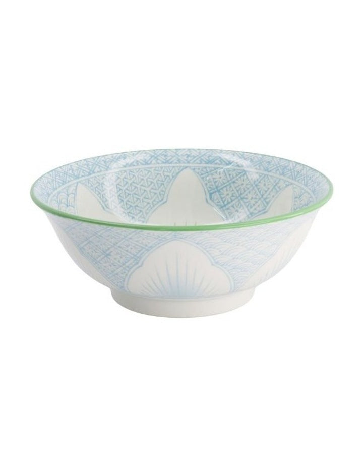Lily Flower Ramen Bowl 20.5x8cm in Light Blue