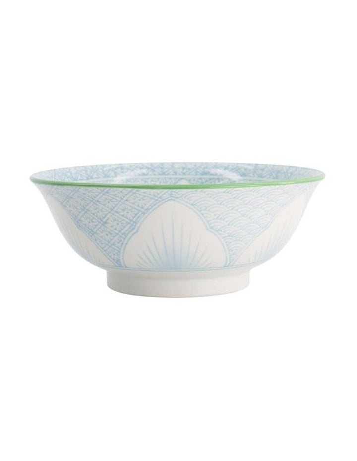 Lily Flower Ramen Bowl 20.5x8cm in Light Blue