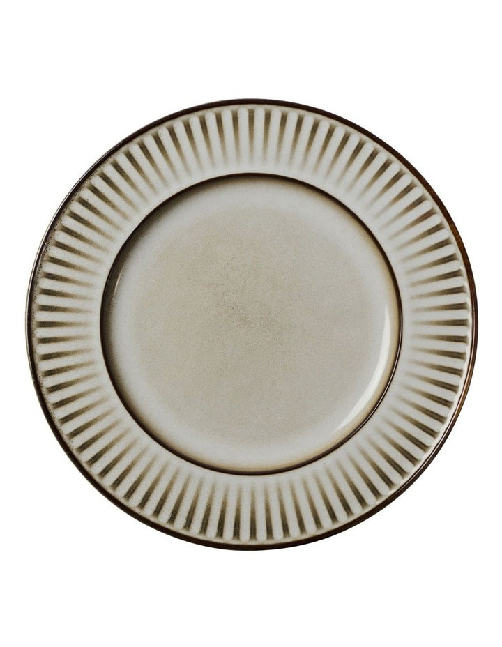 Leros Rim Dinner Set Gift Boxed 12 Piece in Mocha