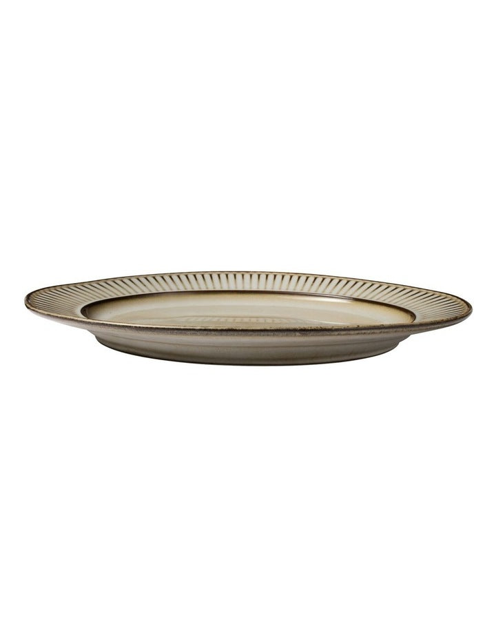 Leros Rim Oval Platter 36x30cm in Mocha