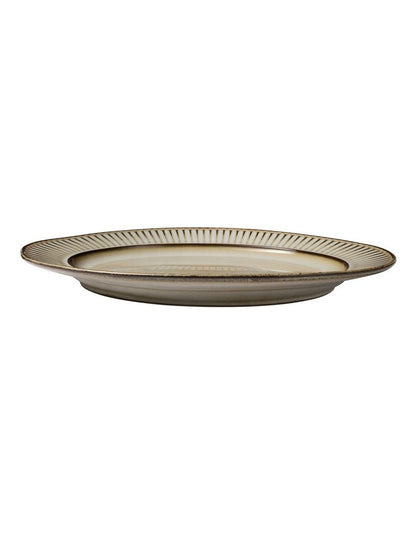 Leros Rim Oval Platter 36x30cm in Mocha