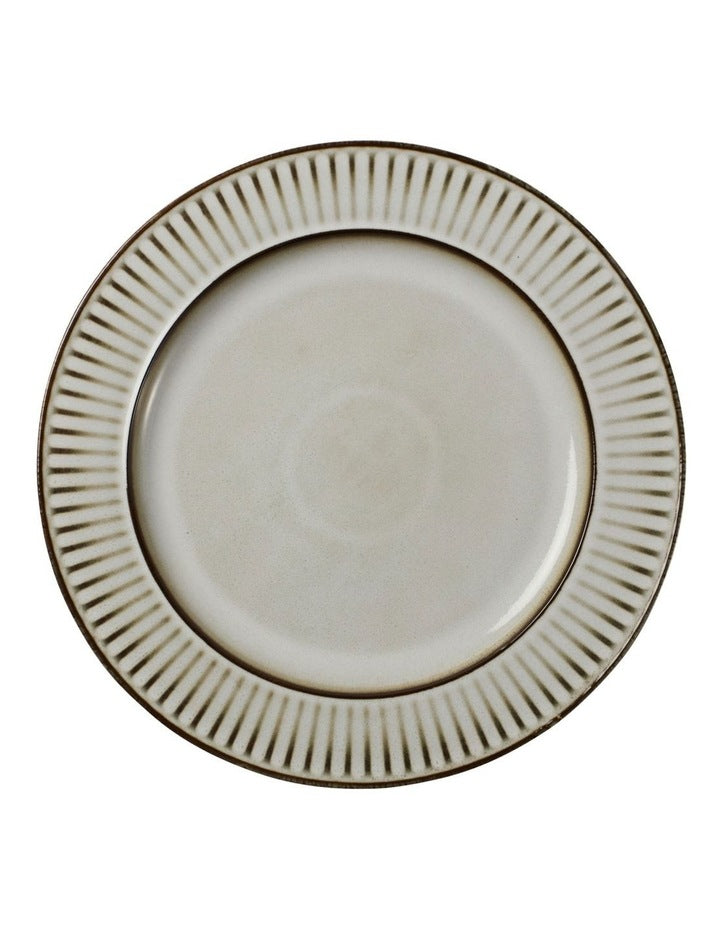 Leros Round Rim Platter 32.5cm in Mocha