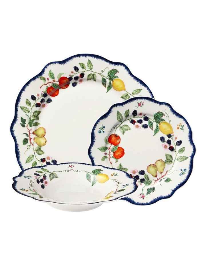 Frutta Scallop Rim 12 Piece Dinner Set Gift Boxed in Multi
