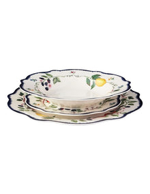 Frutta Scallop Rim 12 Piece Dinner Set Gift Boxed in Multi