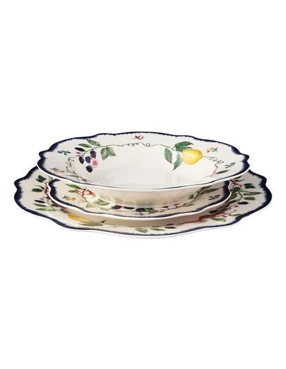 Frutta Scallop Rim 12 Piece Dinner Set Gift Boxed in Multi