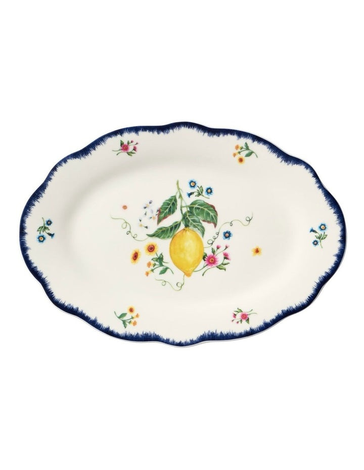Frutta Scallop Oval Rim Platter 26x17cm in Multi