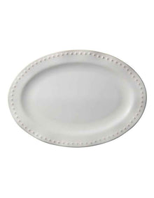 Punto Rim Oval Platter 35x25cm in Ecru
