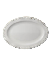 Punto Rim Oval Platter 35x25cm in Ecru