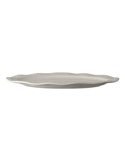 Punto Rim Oval Platter 35x25cm in Ecru