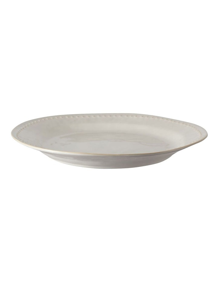 Punto Round Rim Platter 32.5cm in Ecru