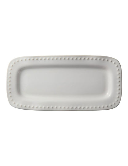 Punto Rectangular Rim Platter 33x16cm in Ecru