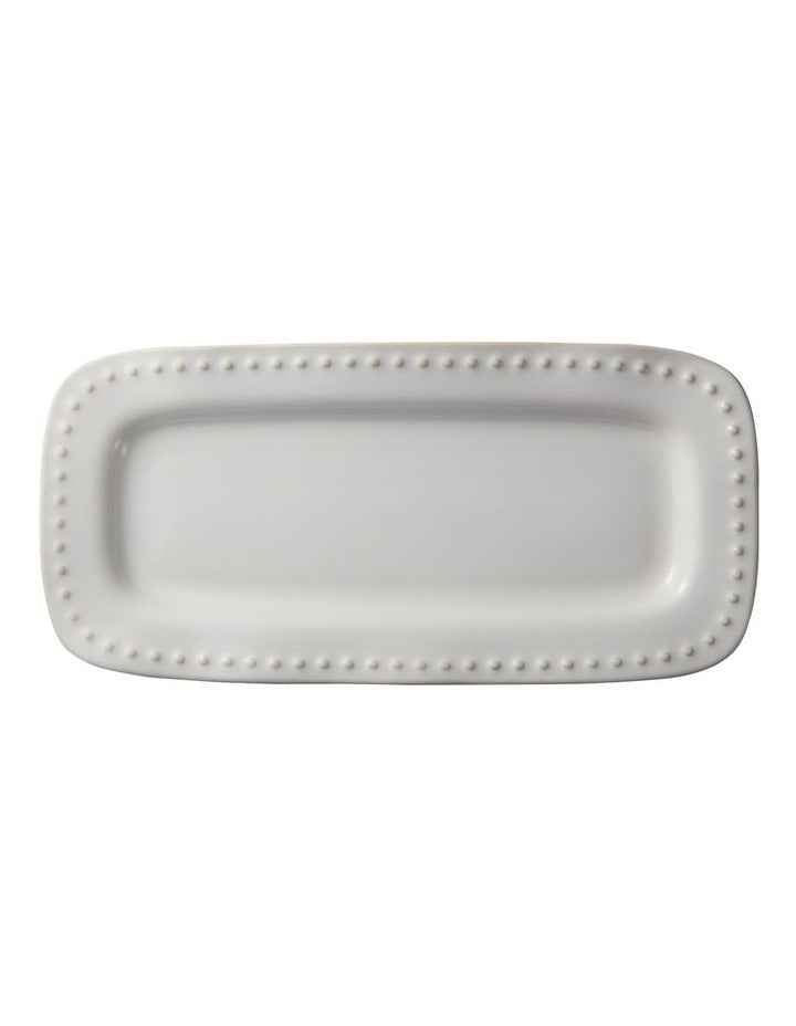 Punto Rectangular Rim Platter 33x16cm in Ecru