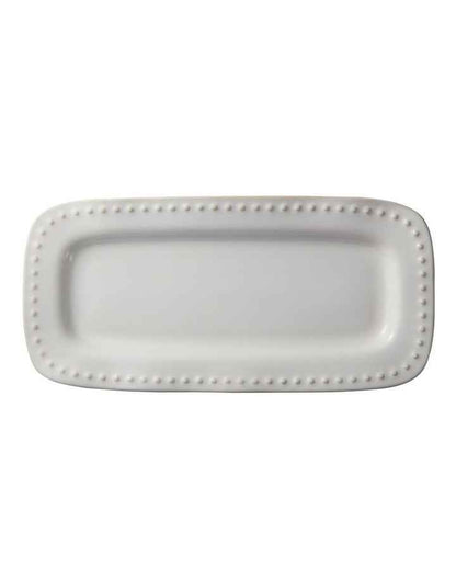 Punto Rectangular Rim Platter 33x16cm in Ecru
