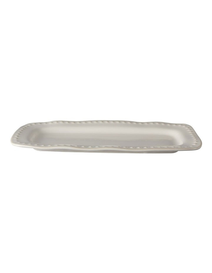 Punto Rectangular Rim Platter 33x16cm in Ecru