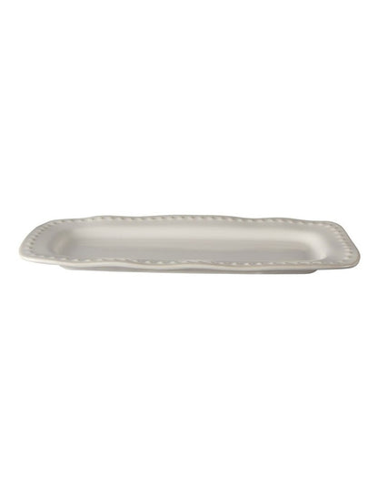 Punto Rectangular Rim Platter 33x16cm in Ecru