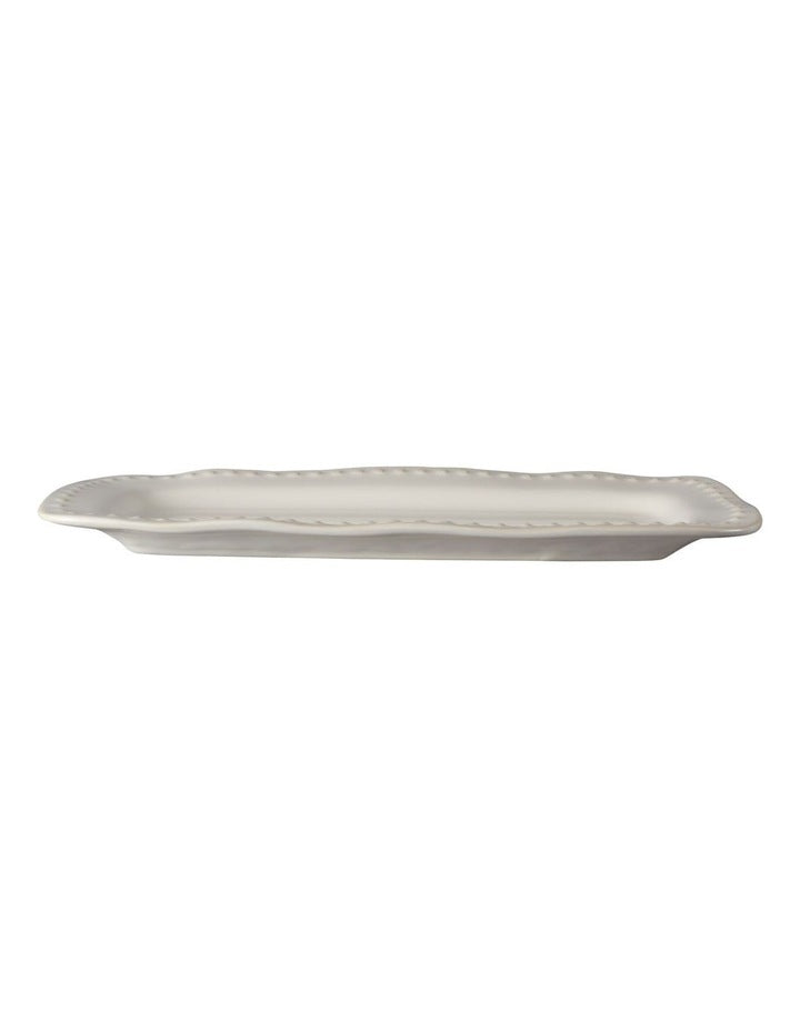 Punto Rectangular Rim Platter 33x16cm in Ecru