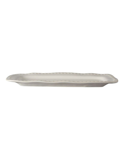 Punto Rectangular Rim Platter 33x16cm in Ecru