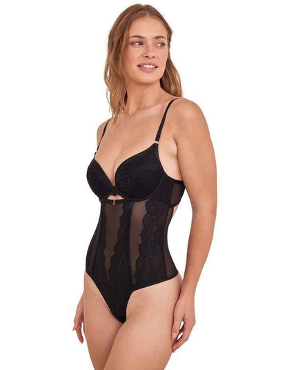Imogen Push Up Bodysuit in Black