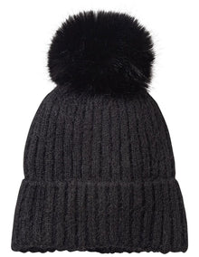 Knit Beanie With Pom Pom Winter Hats in Black