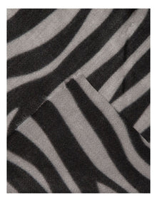 Animal Print Winter Scarf in Grey/Black