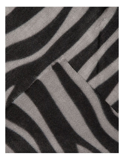 Animal Print Winter Scarf in Grey/Black