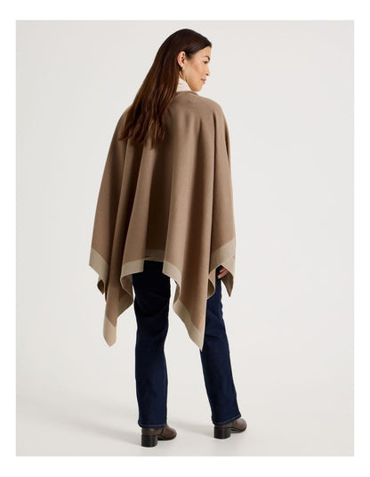 Reversible Poncho in Camel