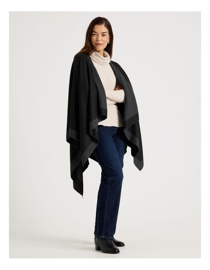 Reversible Poncho in Black