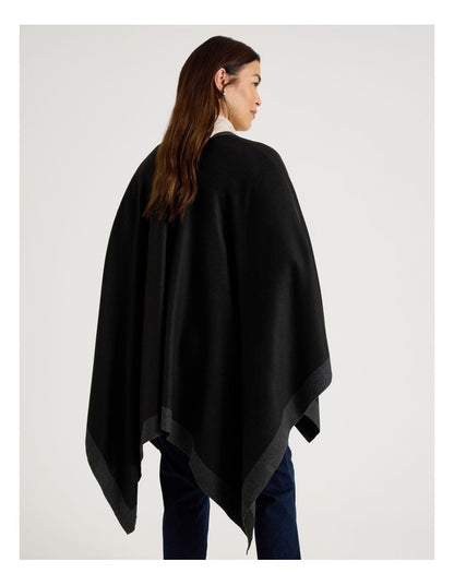 Reversible Poncho in Black