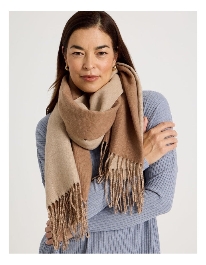 Reversible Winter Scarf in Camel