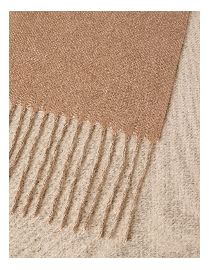 Reversible Winter Scarf in Camel