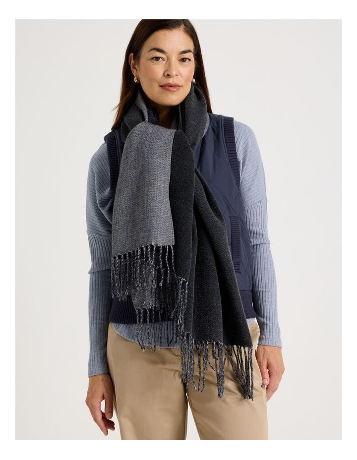 Reversible Winter Scarf in Charcoal