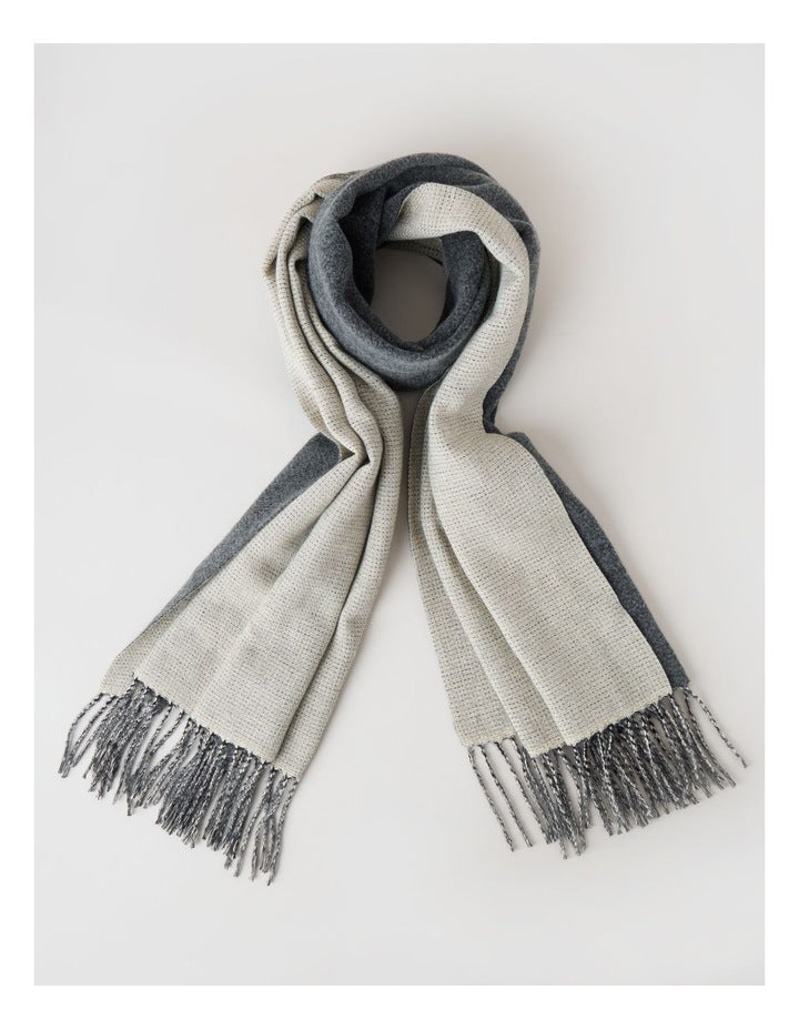 Reversible Winter Scarf in Grey
