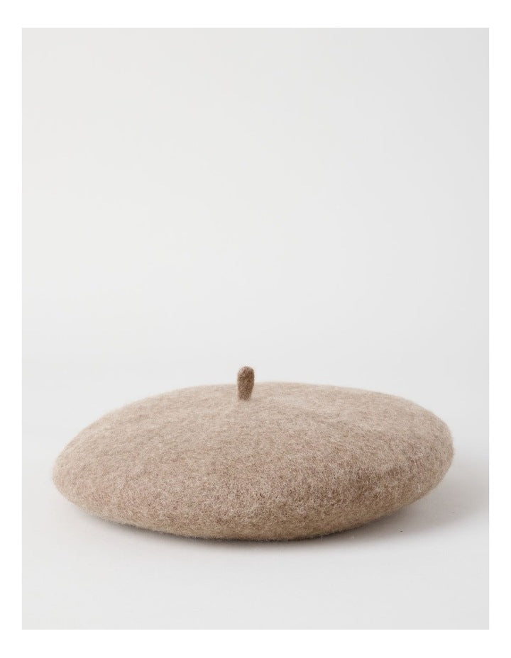Beret Winter Hat in Taupe