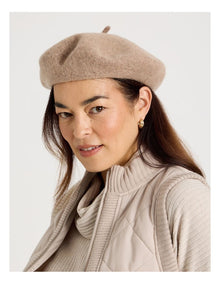 Beret Winter Hat in Taupe